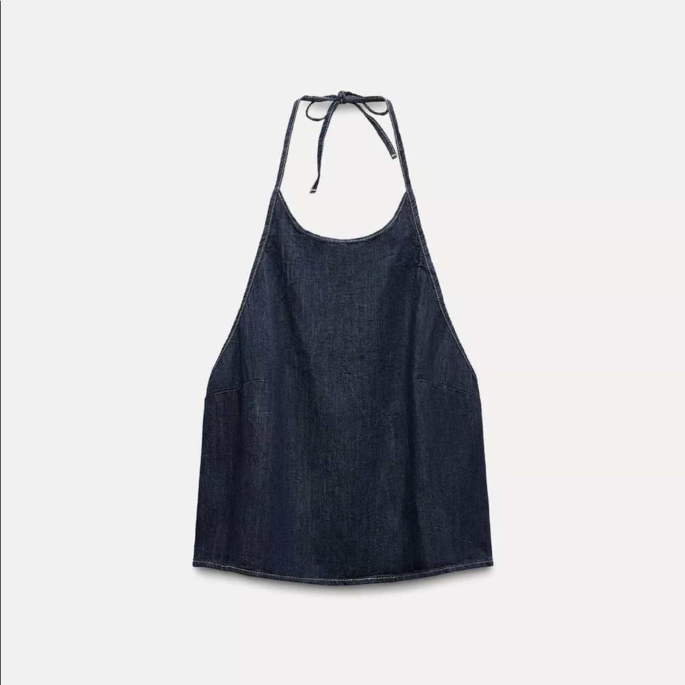 NWT Zara Denim Halter Top